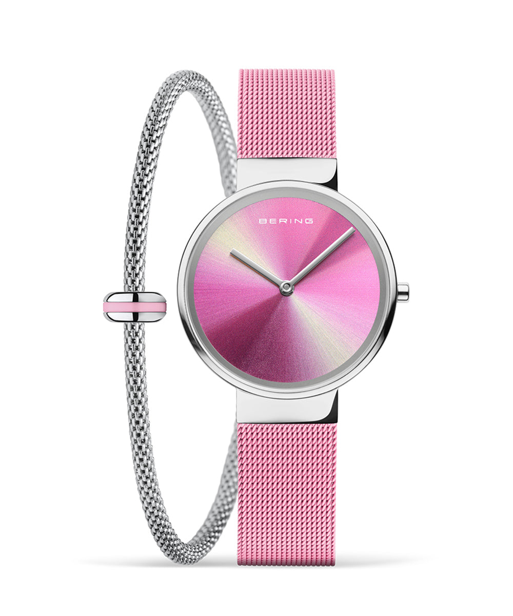 BERING Ladies TIME IS LIFE Watch & Bracelet Set 19031-999-GWP 特別チャリティーモデル ベーリング 時計