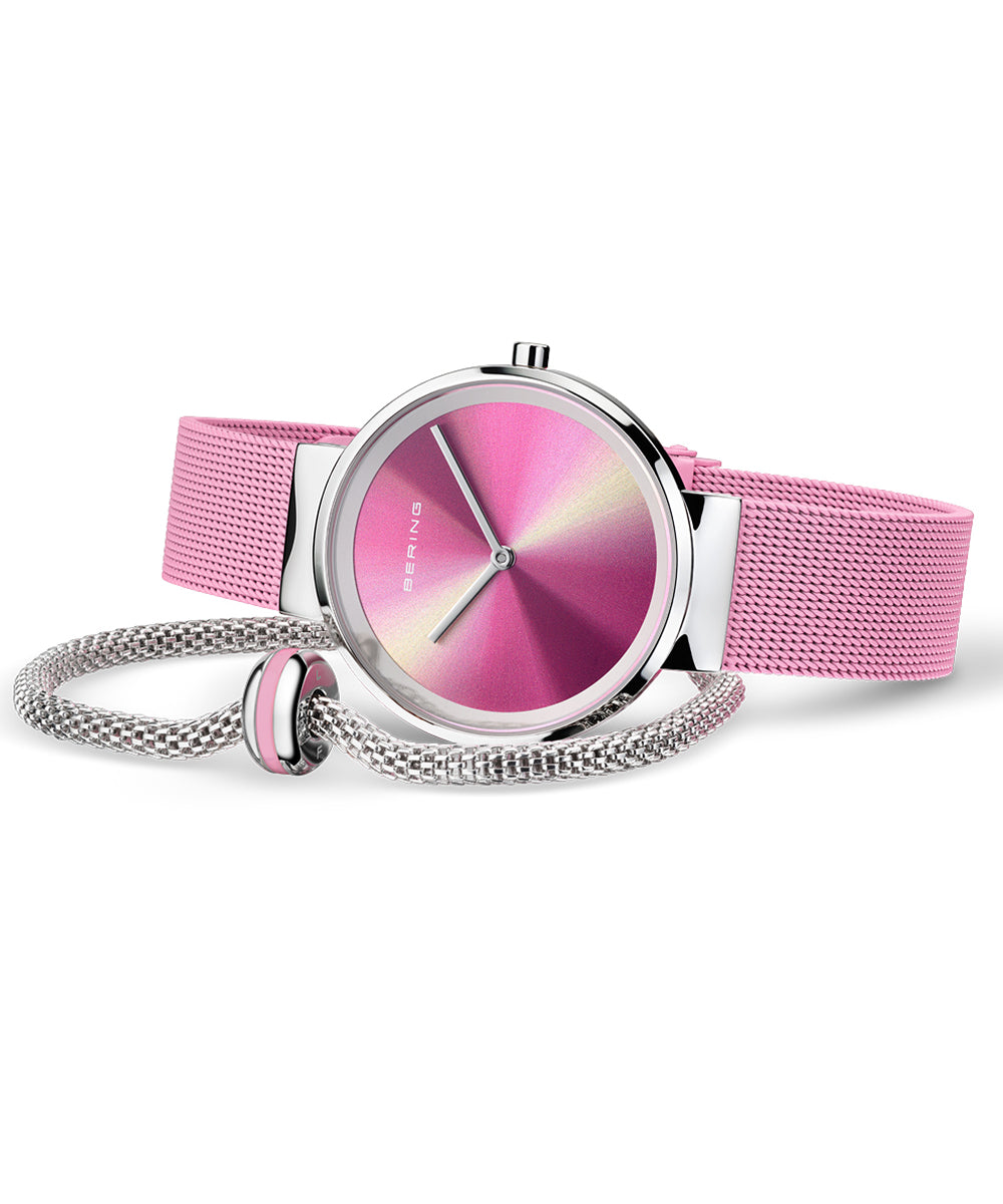 BERING Ladies TIME IS LIFE Watch & Bracelet Set 19031-999-GWP 特別チャリティーモデル ベーリング 時計