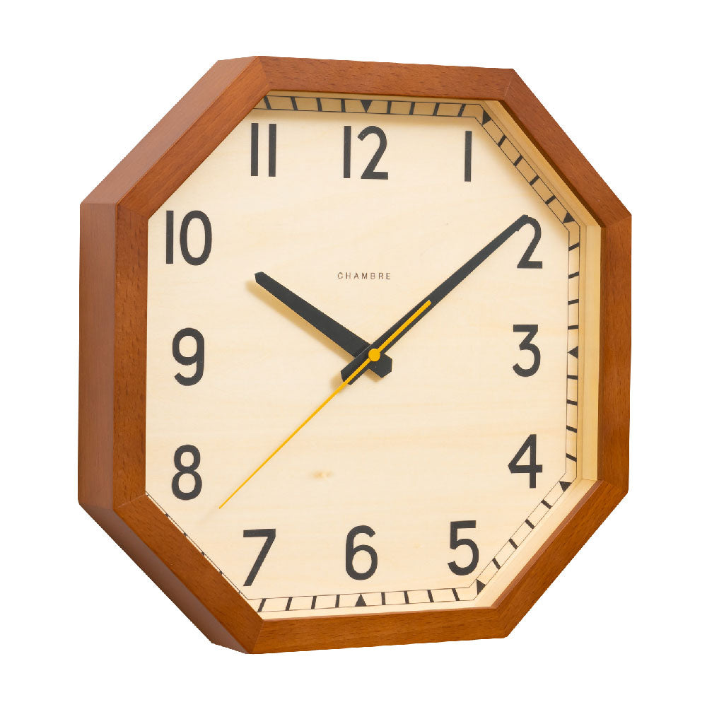 CHAMBRE OCTAGON CLOCK BROWN CH-054BR