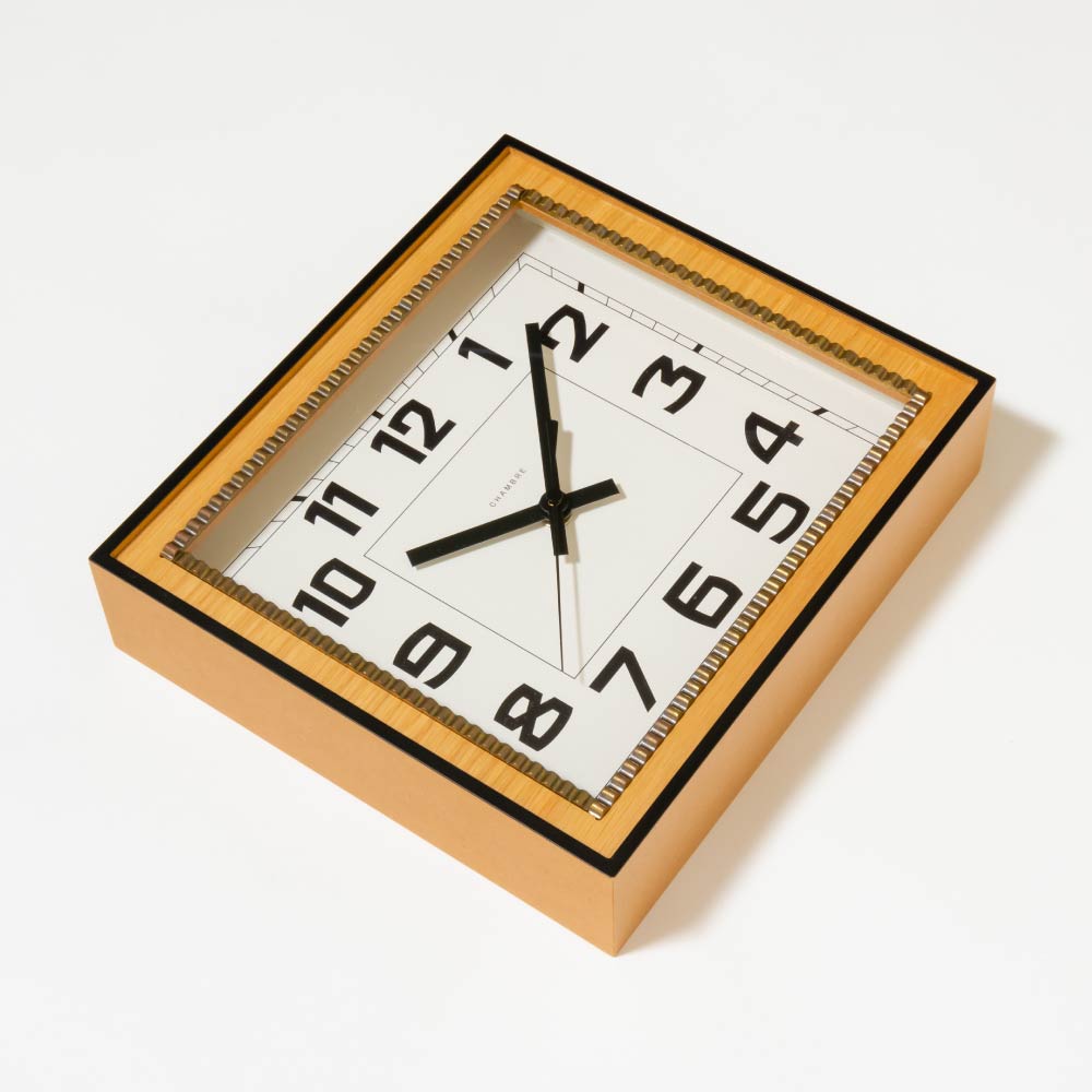 CHAMBRE BRASS RECTANGLE CLOCK OAK CH-053OA シャンブル 壁掛け時計