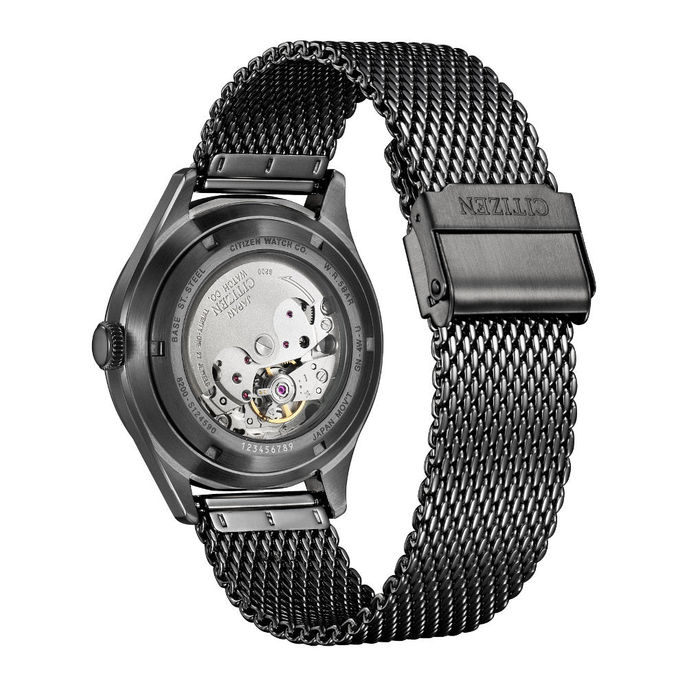 シチズン CITIZEN 腕時計 メンズ NH8397-80H シチズン コレクション レコードレーベル シーセブン RECORD LABEL 自動巻き（8200/手巻き付） ブラックxガンメタル アナログ表示