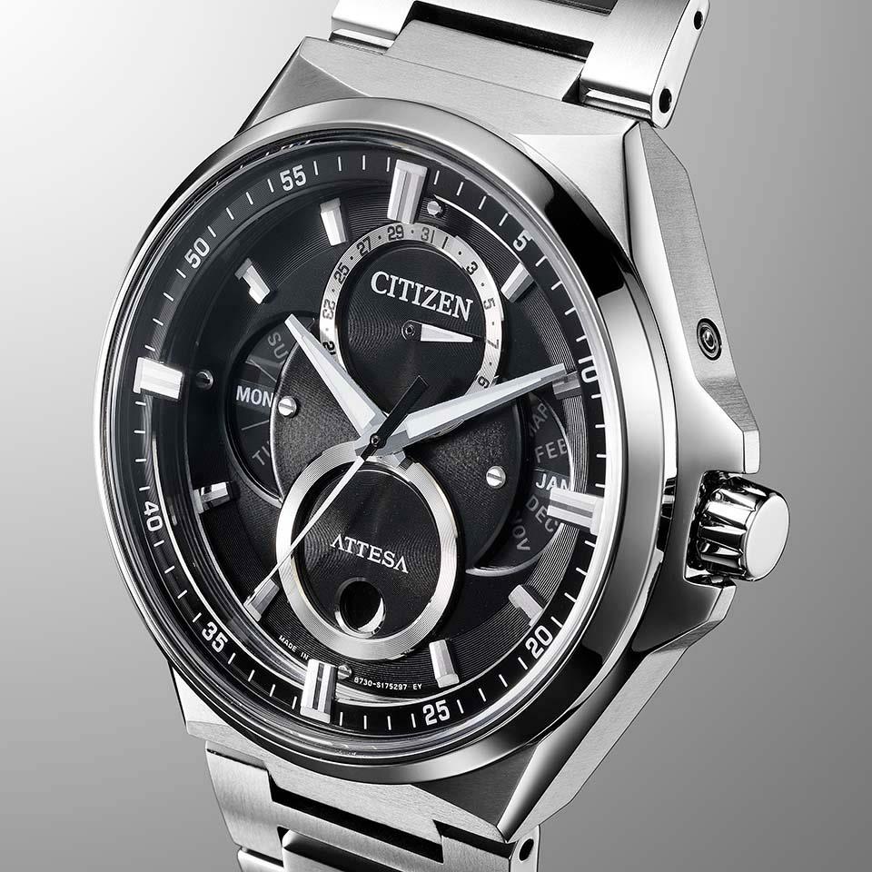 低価最新品シチズン BU0060-68E ACT Line ATTESA トリプル カレンダー ムーンフェイズ 腕時計 中古 美品 O6427907 アテッサ