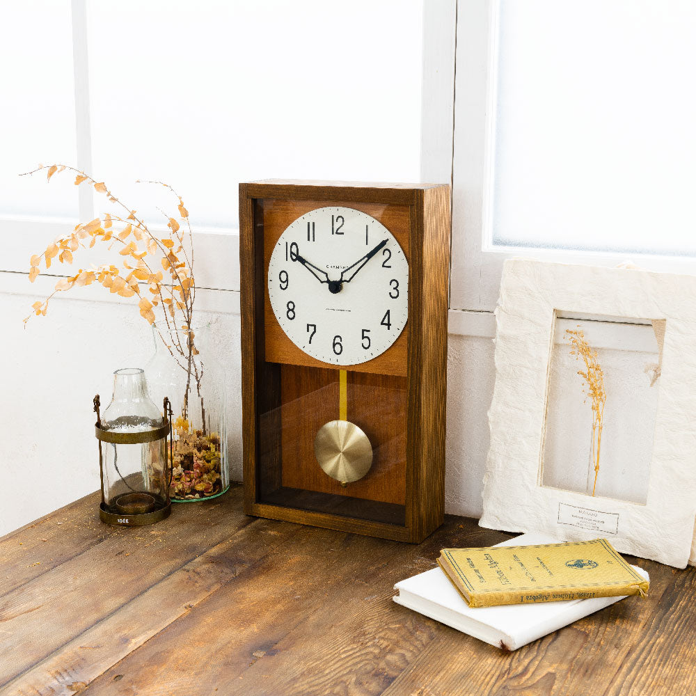 CHAMBRE HINOKI PENDULUM CLOCK BROWN CH-033BR シャンブル 壁掛け時計