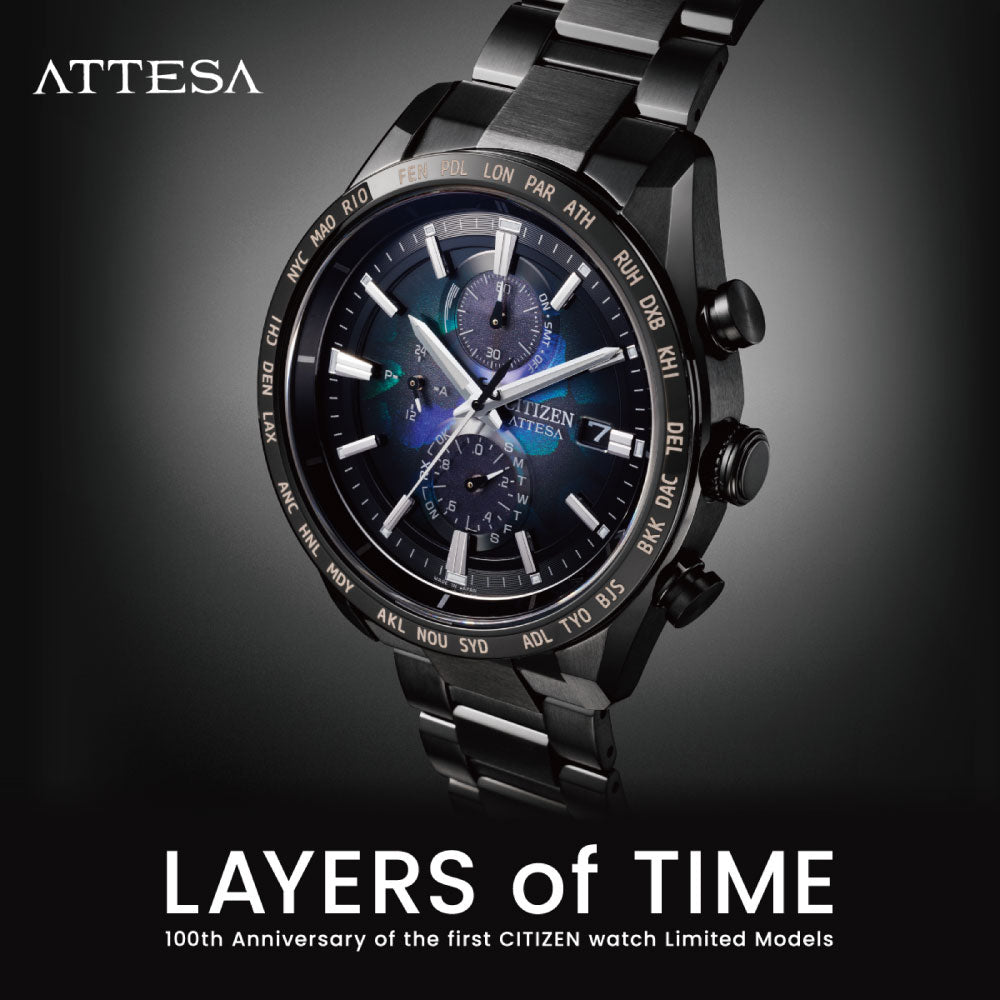 ATTESA ACT Line AT8286-65E LAYERS of TIME 世界限定2,100本 シチズン アテッサ ブラックチタンシリーズ 腕時計 メンズ