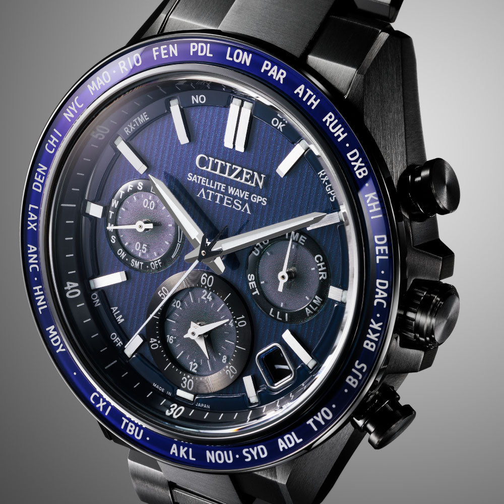 CITIZEN ATTESA ACT Line F950 SapphireBezel BlueBlack CC4059-64L シチズン アテッサ