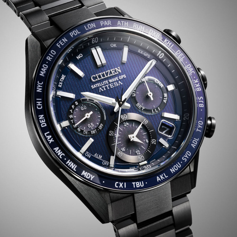 CITIZEN ATTESA ACT Line F950 SapphireBezel BlueBlack CC4059-64L シチズン アテッサ