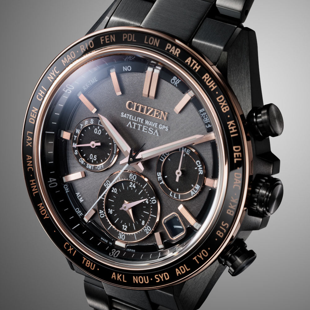 CITIZEN ATTESA ACT Line F950 SapphireBezel BlackPink CC4074-61W シチズン アテッサ