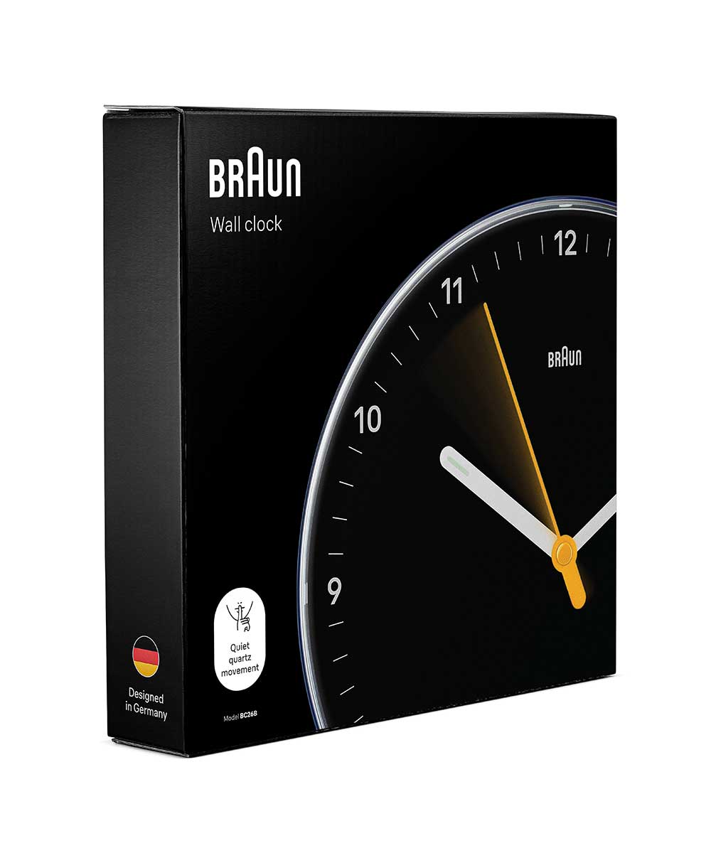 BRAUN WALL CLOCK BLACK BC26B