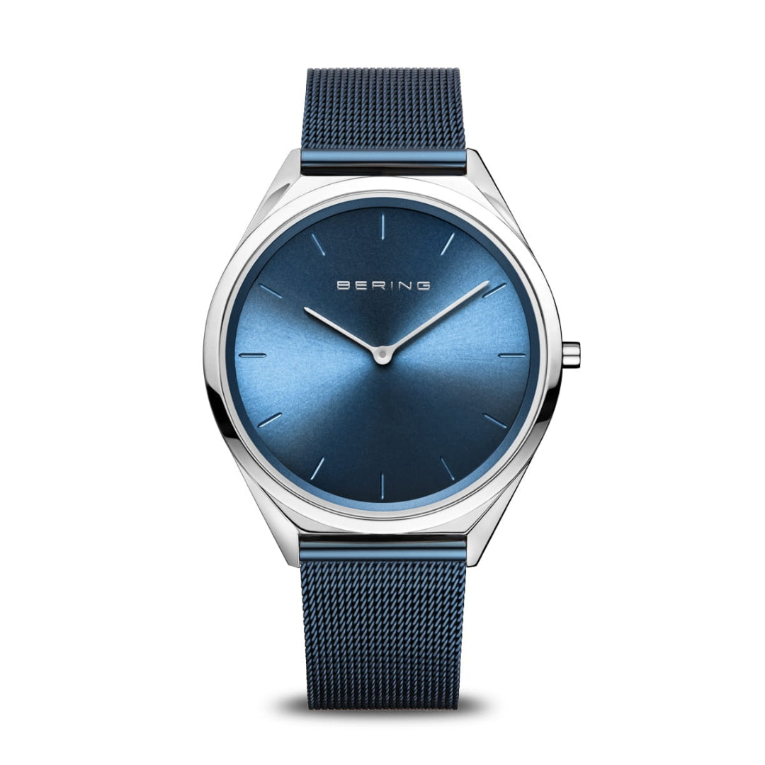 BERING Men＆Ladies(Unisex) Ultra Slim Blue Silver 17039-307 17031-307 ベーリング ペアウォッチ