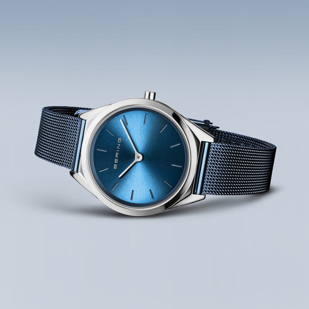 BERING Men＆Ladies(Unisex) Ultra Slim Blue Silver 17039-307 17031-307 ベーリング ペアウォッチ