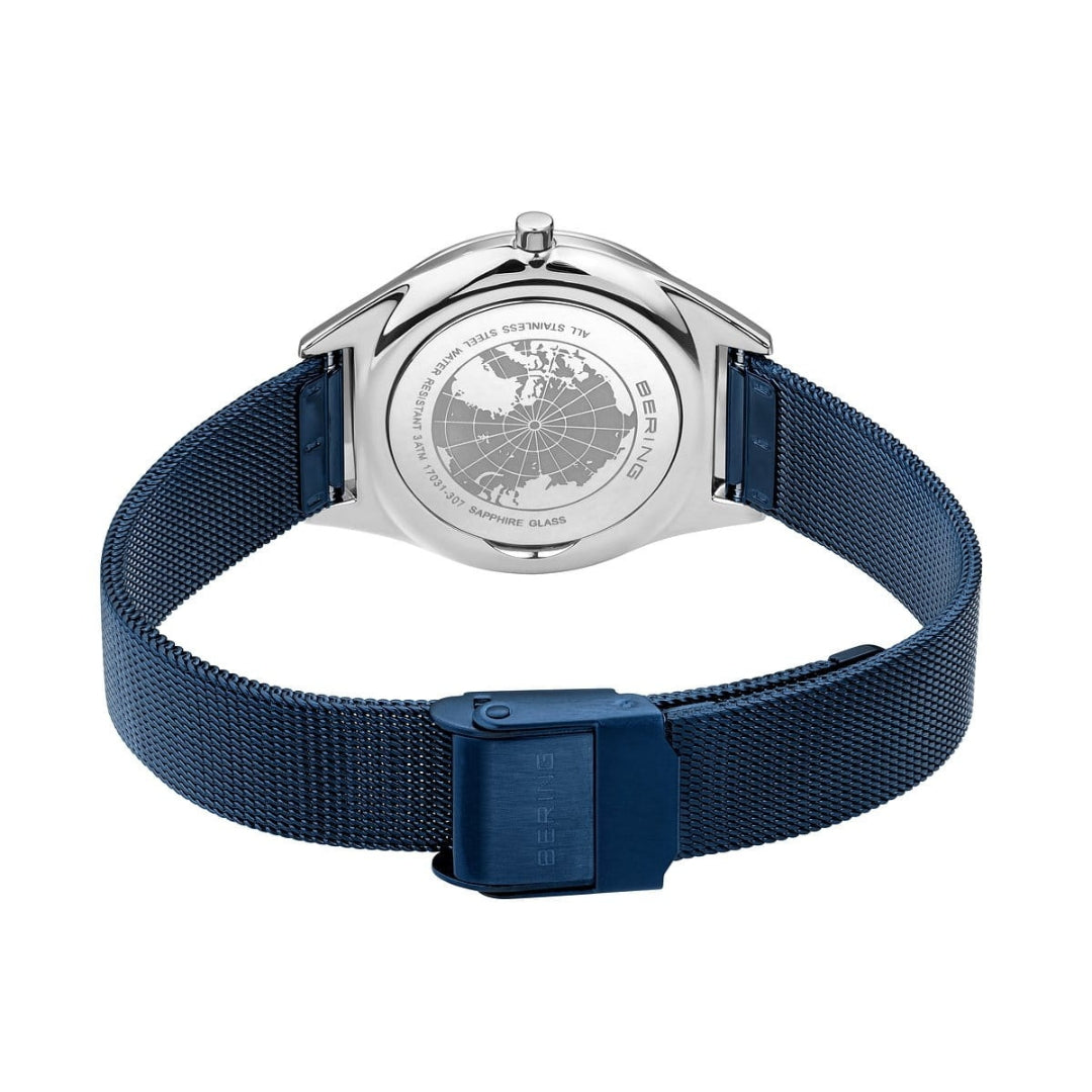 BERING Men＆Ladies(Unisex) Ultra Slim Blue Silver 17039-307 17031-307 ベーリング ペアウォッチ